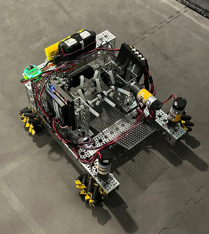 A Team robot build progress during Robot in 24 Hours